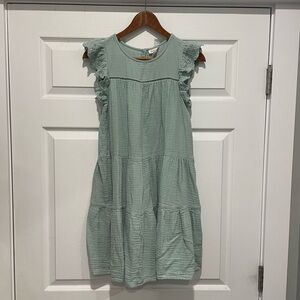 Cat & Jack | Flutter Sleeved Woven Mint Dress VGUC | Size : XL (14/16)